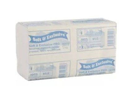 Soft&Exclusive ZZ skládané ručníky 150ks 2V bílé